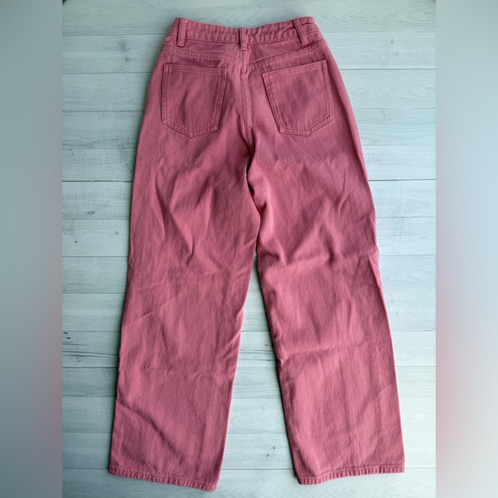 Cider Pink Denim Middle Waist Wide Leg Jeans XS/2 - Picture 3 of 7